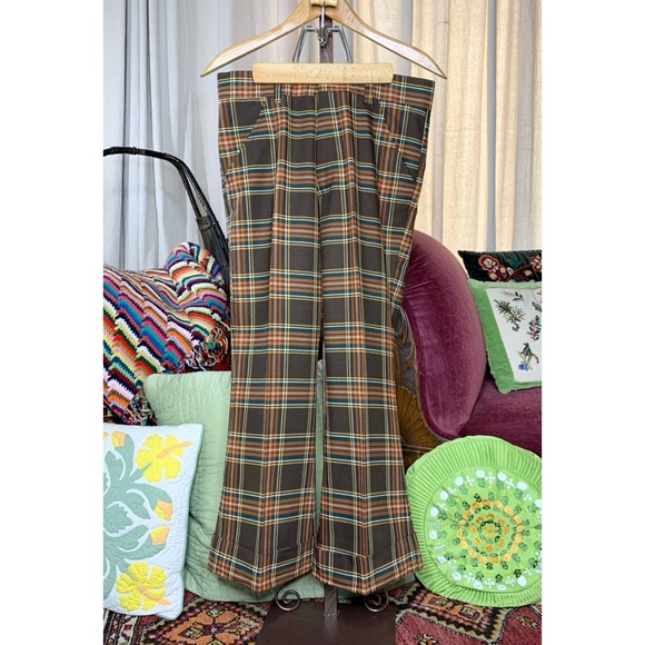60s Farah Plaid Hiphugger Pants - Picture 1 of 6